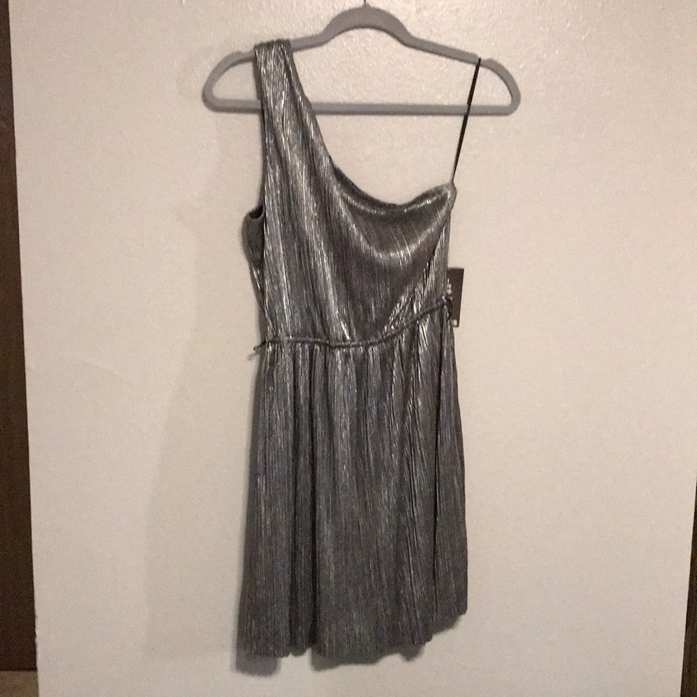 NWT Express: Sparkly silver mini dress
